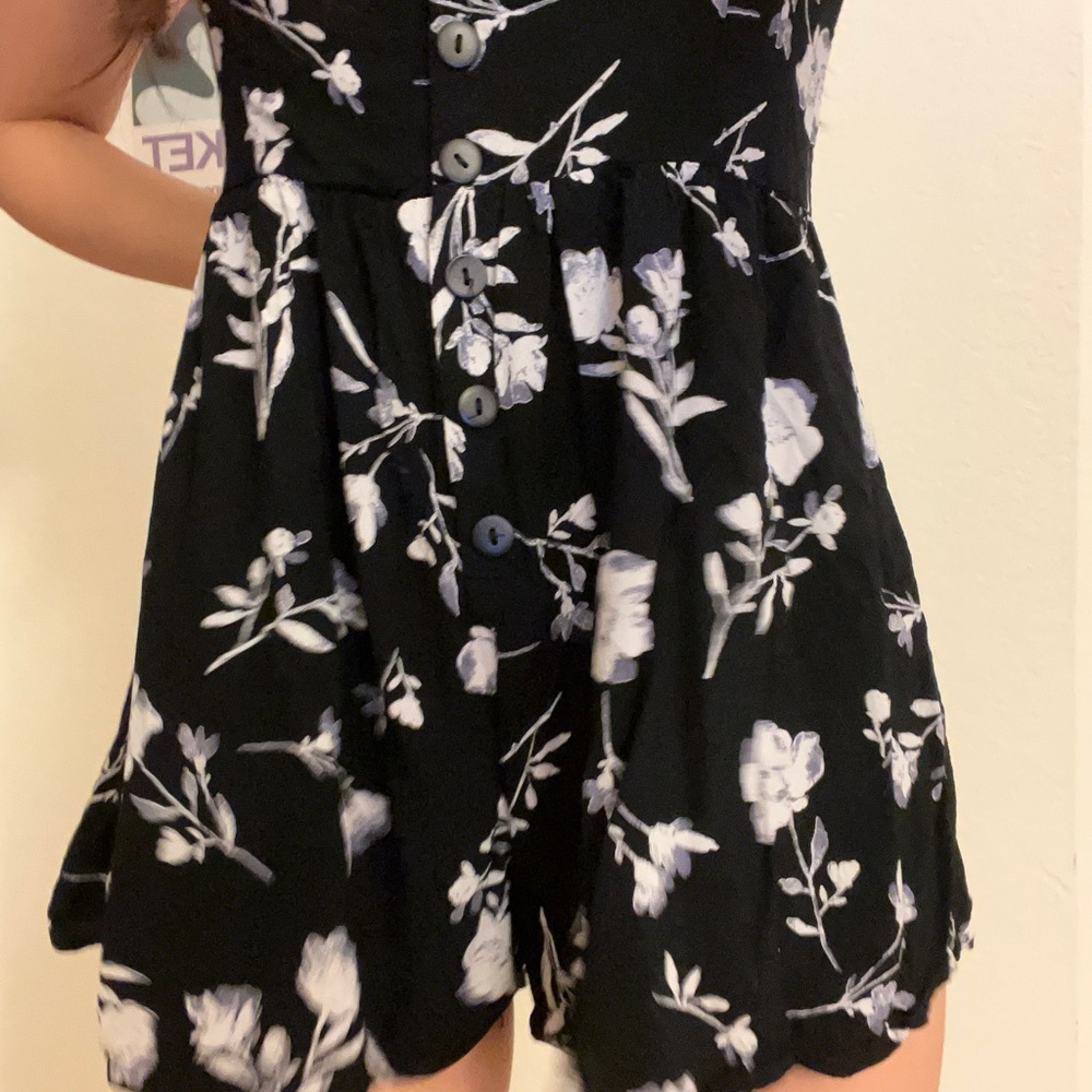 Urban Outfitters Floral Romper Black and White